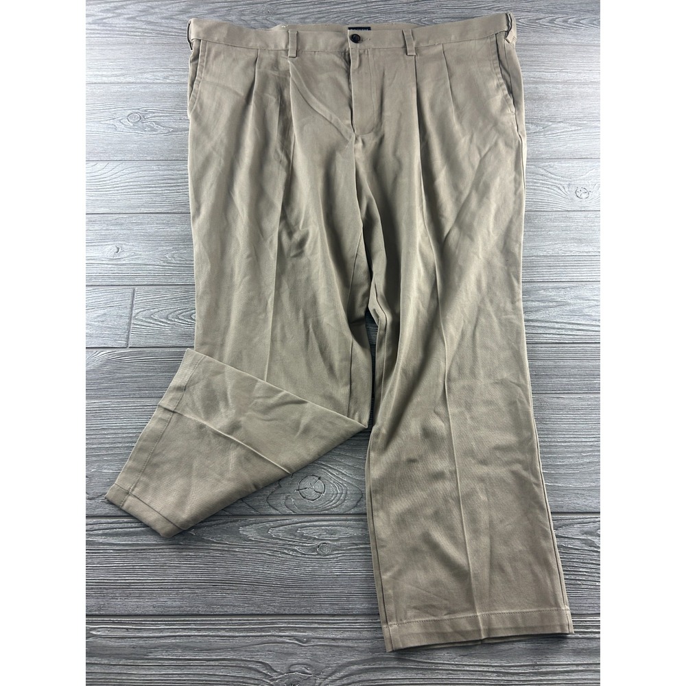 Dockers Easy Khaki Mens 46x30 Big & Tall Classic Fit Pleated Stretch Pants Khaki